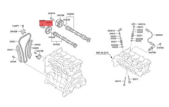 Válvula de control de combustible para automóviles Hyundai Kia 24355-03HA0 Ioniq Elantra Niro